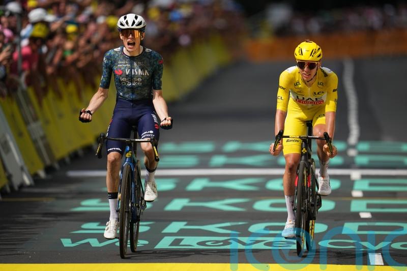 Jonas Vingegaard reels in Tadej Pogacar to win stage 11 of Tour de France