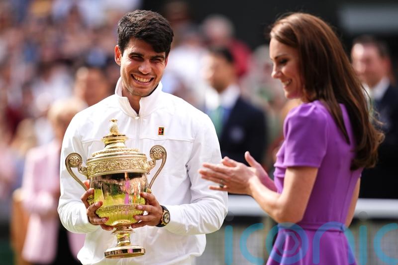 Kate presents Wimbledon men&rsquo;s final trophy to Carlos Alcaraz