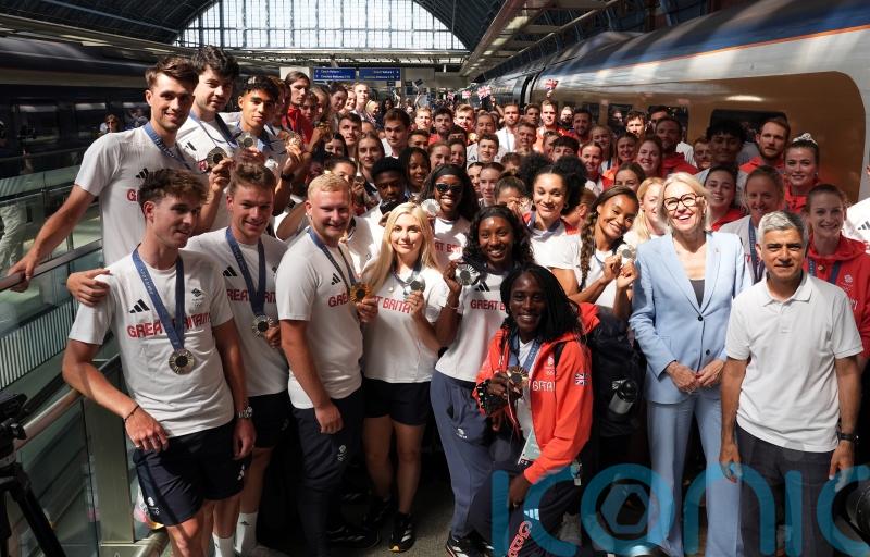 Team GB stars greeted by adoring fans on return home from Paris Olympics