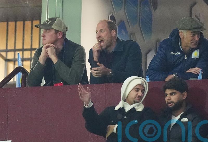 Prince of Wales cheers on Aston Villa against Bayern Munich