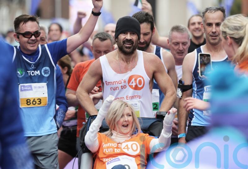 Hollywood star Colin Farrell hails friend&rsquo;s courage after Dublin Marathon finish