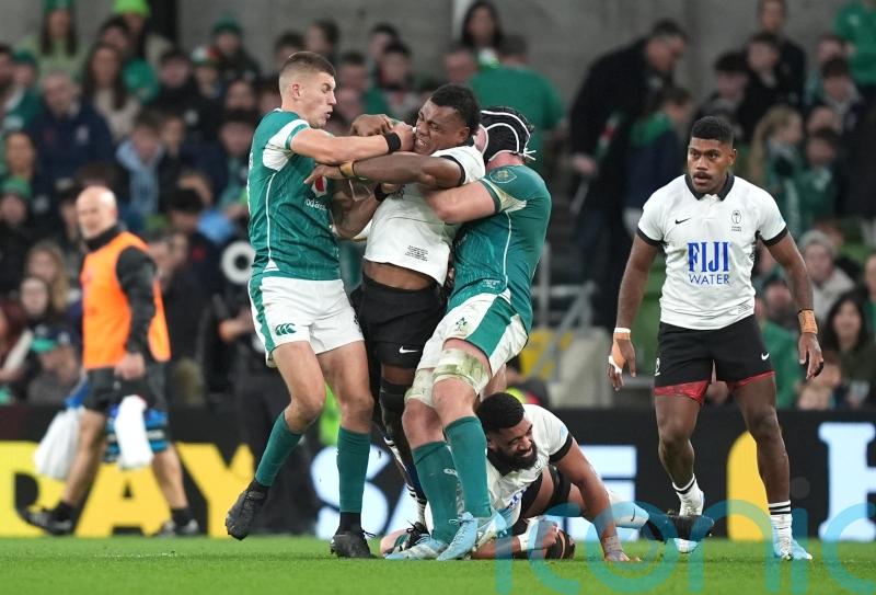 Fiji boss claims Sam Prendergast escaped red card due to &lsquo;wearing green jersey&rsquo;