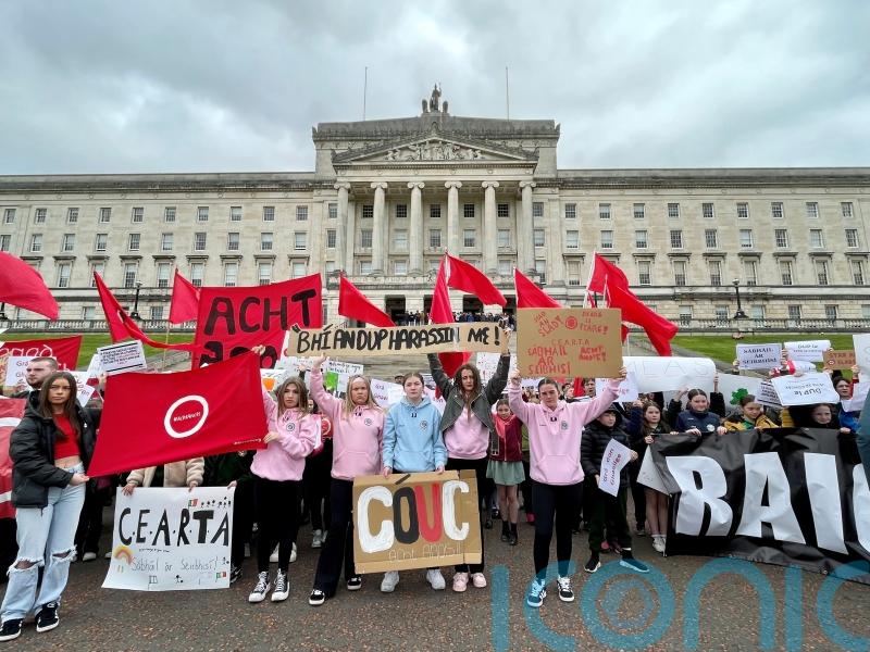 Irish language campaigners accuse DUP of blocking funding in Stormont protest