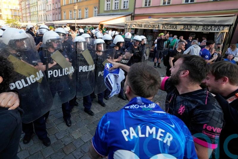 Police use water cannon on fans after trouble ahead of Chelsea-Betis final