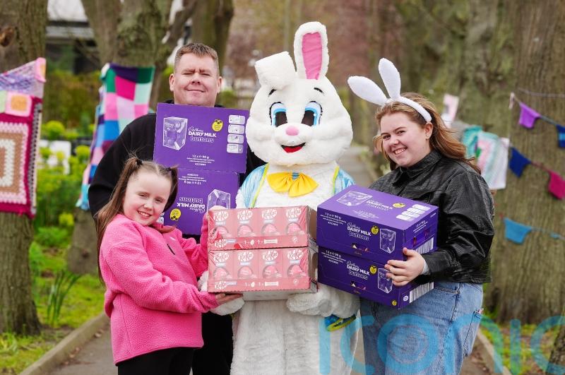 Easter Bunny family hop to it delivering eggs to hospitals and charities
